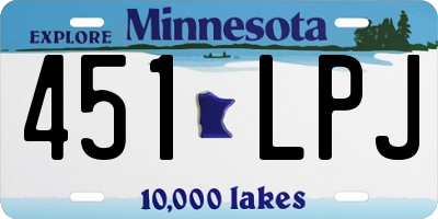 MN license plate 451LPJ