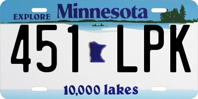 MN license plate 451LPK