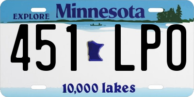MN license plate 451LPO