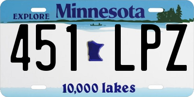 MN license plate 451LPZ