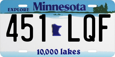 MN license plate 451LQF
