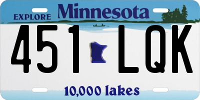 MN license plate 451LQK