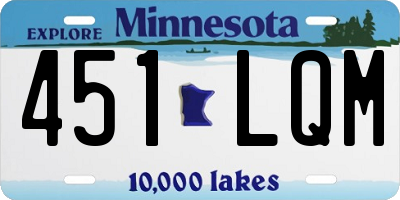 MN license plate 451LQM