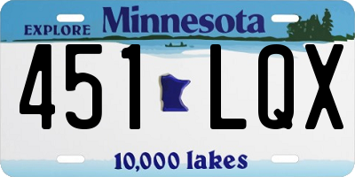 MN license plate 451LQX