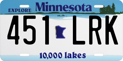 MN license plate 451LRK