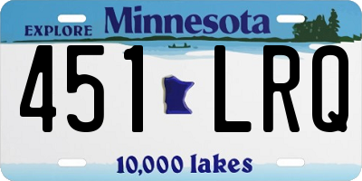 MN license plate 451LRQ