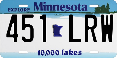 MN license plate 451LRW