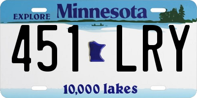 MN license plate 451LRY