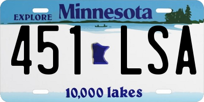 MN license plate 451LSA