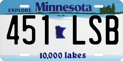MN license plate 451LSB