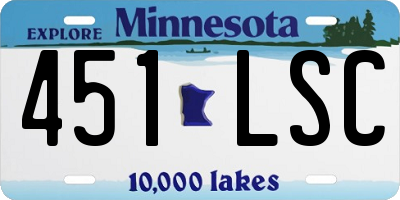 MN license plate 451LSC