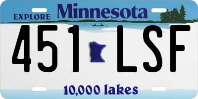 MN license plate 451LSF