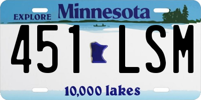 MN license plate 451LSM