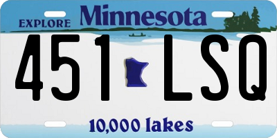 MN license plate 451LSQ
