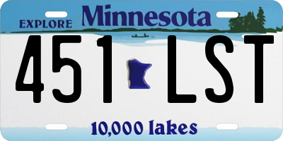 MN license plate 451LST