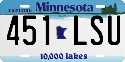 MN license plate 451LSU