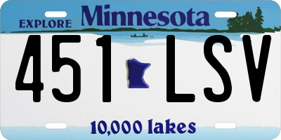 MN license plate 451LSV