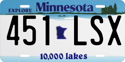 MN license plate 451LSX