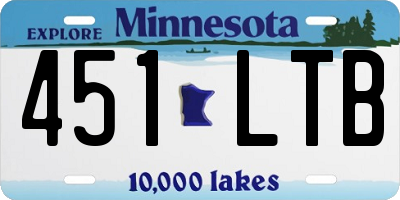 MN license plate 451LTB