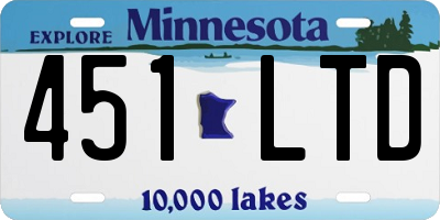 MN license plate 451LTD
