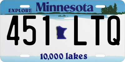 MN license plate 451LTQ