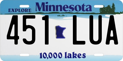 MN license plate 451LUA