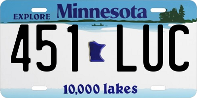MN license plate 451LUC