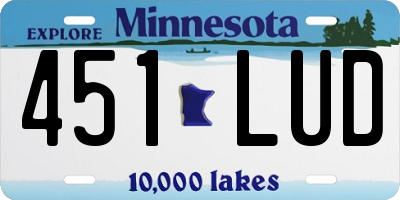MN license plate 451LUD