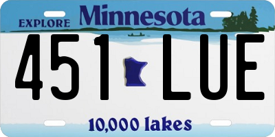 MN license plate 451LUE