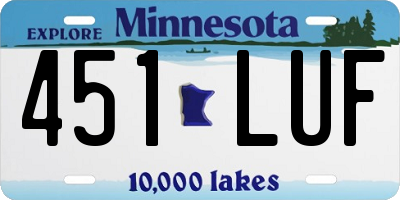 MN license plate 451LUF