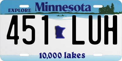 MN license plate 451LUH