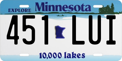 MN license plate 451LUI