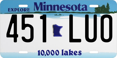 MN license plate 451LUO