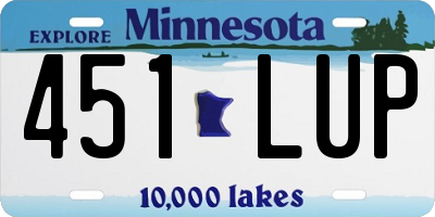 MN license plate 451LUP