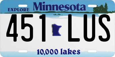 MN license plate 451LUS