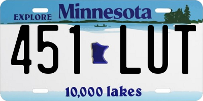 MN license plate 451LUT