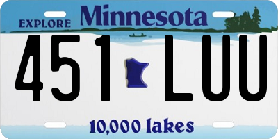 MN license plate 451LUU