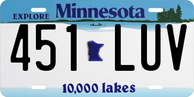 MN license plate 451LUV