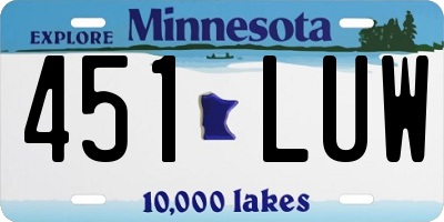 MN license plate 451LUW