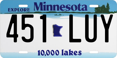 MN license plate 451LUY