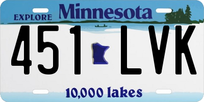 MN license plate 451LVK