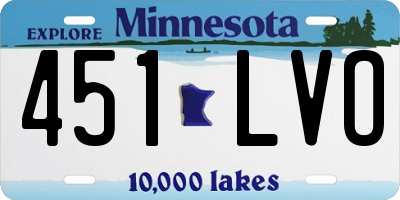 MN license plate 451LVO