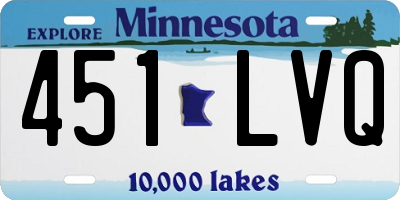 MN license plate 451LVQ