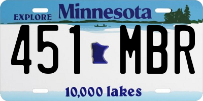 MN license plate 451MBR