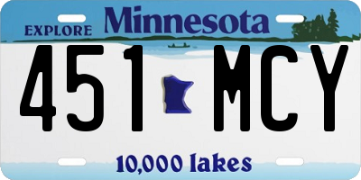 MN license plate 451MCY