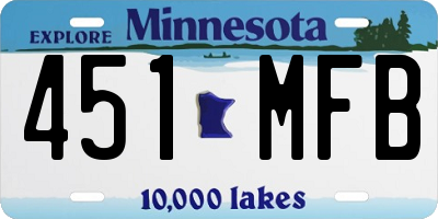MN license plate 451MFB