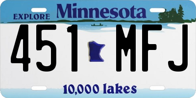 MN license plate 451MFJ