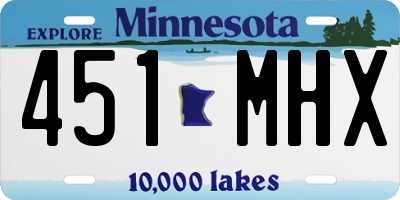 MN license plate 451MHX