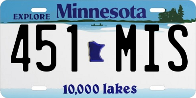 MN license plate 451MIS