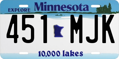 MN license plate 451MJK
